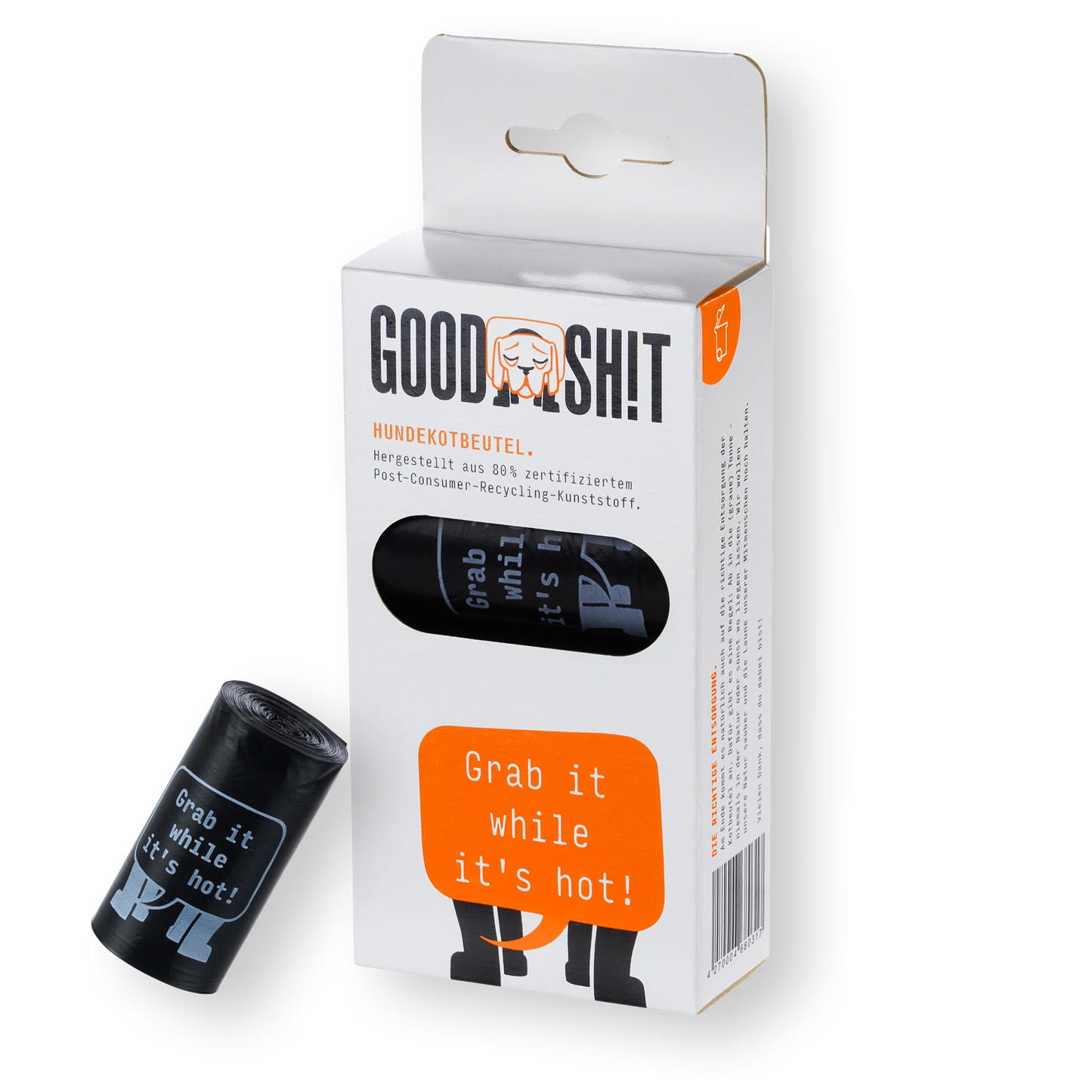 GOODSH!T dog waste bags, 8-pack box, 80% recycled material
