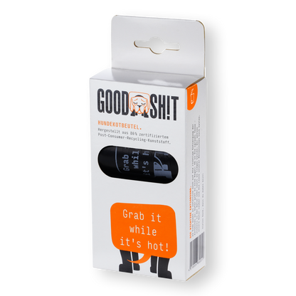GOODSH!T dog waste bags, 8-pack box, 80% recycled material